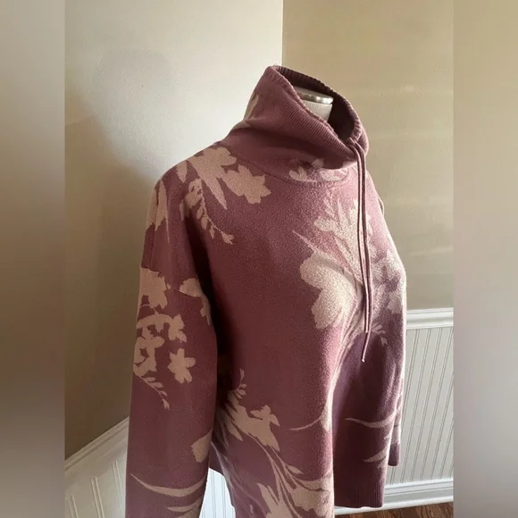 LIZ CLAIBORNE lavender floral pullover crewneck size xl - Picture 3 of 10
